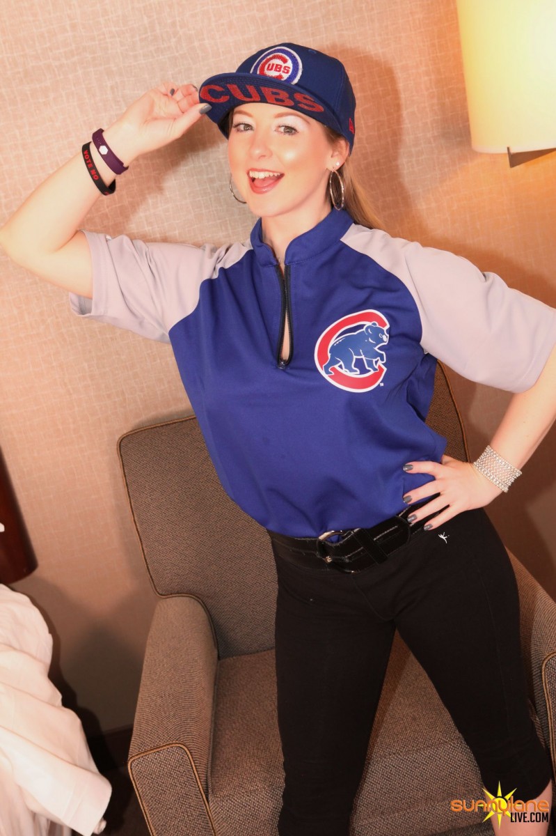 Sunny Lane Strip off her Sexy Baseball Uniform